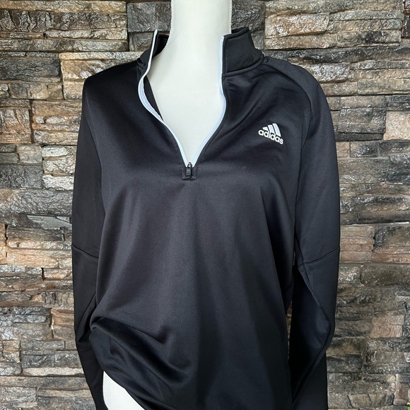 Adidas Men's Black Half-Zip Performance Jacket - Picture 3 of 10